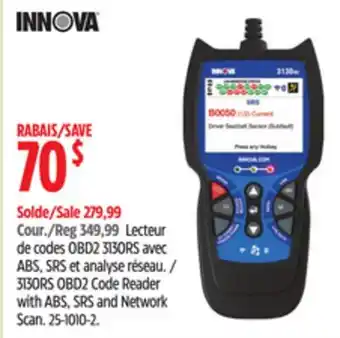 Canadian Tire Innova 3130RS OBD2 Code Reader with ABS, SRS and Network Scan offer