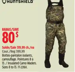 Canadian Tire huntshield Insulated Camo Waders. Sizes 8 to 13 offer
