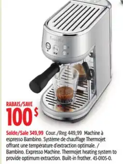 Canadian Tire Breville Bambino offer