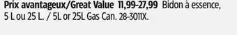 Canadian Tire Scepter 5L or 25L Gas Can offer