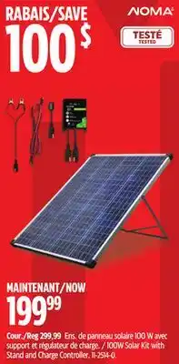 Canadian Tire NOMA 100W Solar Kit with Stand and Charge Controller offer