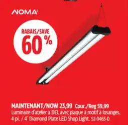 Canadian Tire NOMA 4´ Diamond Plate LED Shop Light offer