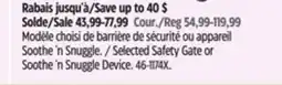 Canadian Tire fisher Selected Safety Gate or Soothe 'n Snuggle Device offer