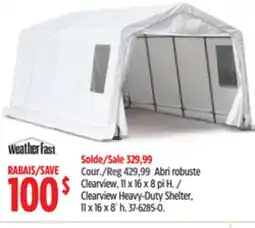 Canadian Tire Weatherfast Clearview Heavy-Duty Shelter offer