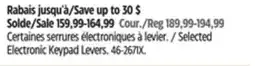 Canadian Tire Schlage Selected Electronic Keypad Levers offer