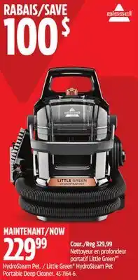Canadian Tire Bissell Little Green HydroSteam Pet Portable Deep Cleaner offer