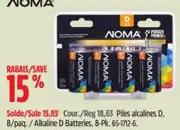 Canadian Tire Noma Alkaline D Batteries offer