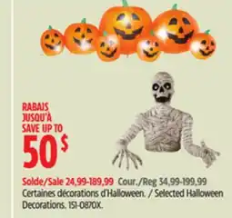 Canadian Tire FOR Living Selected Halloween Decorations offer