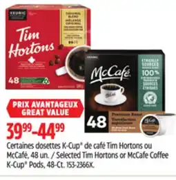 Canadian Tire Selected Tim Hortons or McCafe Coffee K-Cup Pods offer