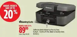 Canadian Tire SentrySafe Medium Fire and Water-Resistant Chest Safe Box With Key Lock, 8-L, Black offer