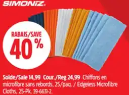 Canadian Tire SIMONIZ Edgeless Microfibre Cloths, 25-Pk offer