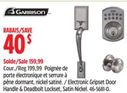 Canadian Tire Garrison Electronic Grip Door Handle & Deadbolt Lock Set offer