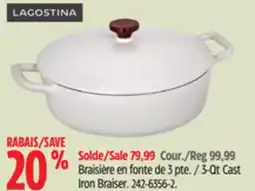 Canadian Tire Lagostina 3-Qt Cast Iron Braiser offer