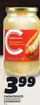 IGA COMPLIMENTS SAUERKRAUT offer