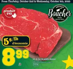 Marché Richelieu RÔTI DE BAS DE PALETTE DÉSOSSÉ | BONELESS BOTTOM BLADE ROAST, EUROPEAN CUT offer