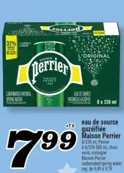 Marché Richelieu EAU DE SOURCE GAZÉIFIÉE MAISON PERRIER | MAISON PERRIER CARBONATED SPRING WATER offer