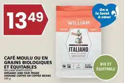 Rachelle-Bery Grocery WILLIAM SPARTIVENTO ORGANIC AND FAIR TRADE GROUND COFFEE OR COFFEE BEANS offer