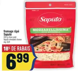 Marché Adonis FROMAGE RÂPÉ SAPUTO | SAPUTO SHREDDED CHEESE offer