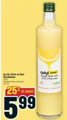 Marché Adonis JUS DE CITRON OU LIME QUICKLEMON | QUICKLEMON LEMON OR LIME JUICE offer