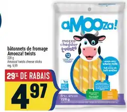 Marché Adonis BÂTONNETS DE FROMAGE AMOOZA! TWISTS | AMOOZA! TWISTS CHEESE STICKS offer