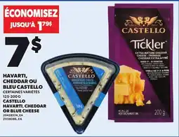 Provigo CASTELLO HAVARTI, CHEDDAR OR BLUE CHEESE, 125-200 G offer