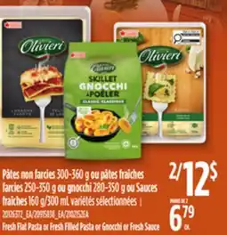 Provigo FRESH FLAT PASTA, 300-360 G OR FRESH FILLED PASTA, 250-350 G OR GNOCCHI OR FRESH SAUCE, 160 G/300 ML offer