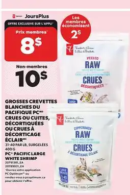 Provigo PC PACIFIC LARGE WHITE SHRIMP, 31-40 PAR LB, 400 G offer