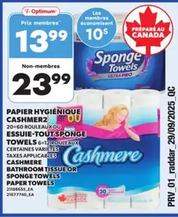 Provigo CASHMERE BATHROOM TISSUE OR SPONGE TOWELS PAPER TOWELS offer