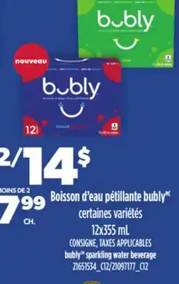 Provigo bubly sparkling water beverage, 12x355 mL offer