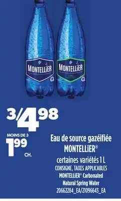 Provigo MONTELLIER CARBONATED NATURAL SPRING WATER, 1 L offer