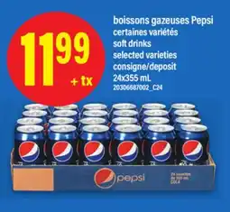 Maxi BOISSONS GAZEUSES PEPSI | SOFT DRINKS, 24x355 mL offer