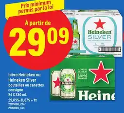 Maxi BIÈRE HEINEKEN OU HEINEKEN SILVER BOUTEILLES OU CANETTES CONSIGNE, 24 X 330 ML offer