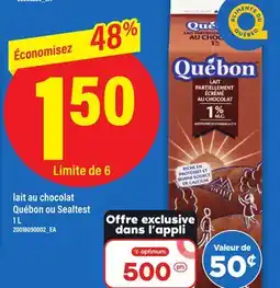Maxi LAIT AU CHOCOLAT QUÉBON OU SEALTEST, 1 L offer