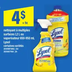 Maxi NETTOYANT À MULTIPLES SURFACES 1,2 L OU VAPORISATEUR 650-950 ML LYSOL offer