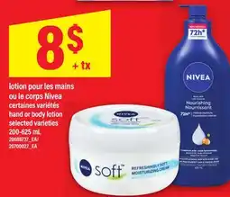Maxi LOTION POUR LES MAINS OU LE CORPS NIVEA | HAND OR BODY LOTION, 200-625 mL offer