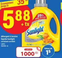 Maxi DÉTERGENT À LESSIVE LIQUIDE SUNLIGHT, 1,84 L offer