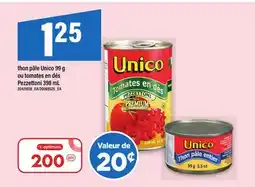 Maxi THON PÂLE UNICO, 99 G OU TOMATES EN DÉS PEZZETTONI, 398 ML offer