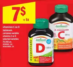 Maxi VITAMINES C OU D JAMIESON | VITAMINS C OR D, 75-240 un offer