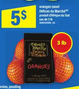 Maxi ORANGES NAVEL DÉLICES DU MARCHÉ, SAC DE 3 LB offer
