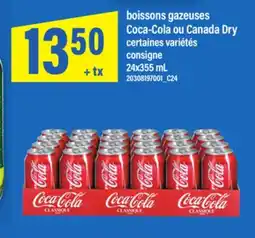 Maxi BOISSONS GAZEUSES COCA-COLA OU CANADA DRY, 24X355 ML offer