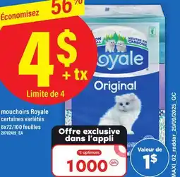 Maxi MOUCHOIRS ROYALE, 6X72/100 FEUILLES offer