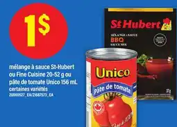 Maxi MÉLANGE À SAUCE ST-HUBERT OU FINE CUISINE 20-52 G OU PÂTE DE TOMATE UNICO 156 ML offer