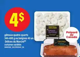 Maxi GÂTEAUX QUATRE-QUARTS 344-400 G OU BEIGNES 40 UN. DÉLICES DU MARCHÉ offer