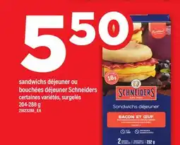 Maxi SANDWICHS DÉJEUNER OU BOUCHÉES DÉJEUNER SCHNEIDERS, 204-288 G offer