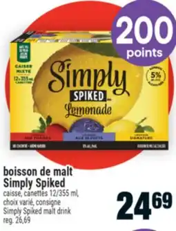 Super C boisson de malt Simply Spiked | Simply Spiked malt drink offer