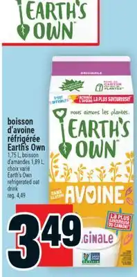 Super C boisson d'avoine réfrigérée Earth's Own | Earth's Own refrigerated oat drink offer