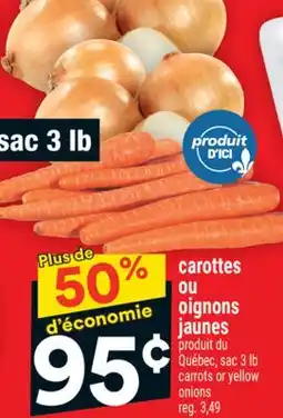 Super C carottes ou oignons jaunes | carrots or yellow onions offer
