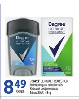 Uniprix DEGREE CLINICAL PROTECTION Antisudoriques sélectionnés Bâton/ Selected antiperspirants Stick offer