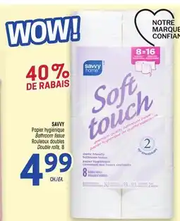 Uniprix SAVVY Papier hygiénique Bathroom tissue Rouleaux doubles Double rolls offer