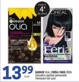 Uniprix GARNIER OLIA, L'ORÉAL PARIS FÉRIA Coloration capillaire permanente/Permanent hair color offer